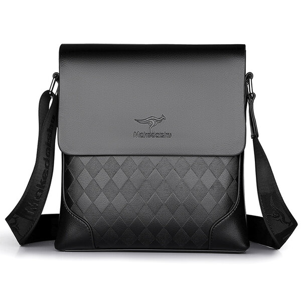 Whatna ワンショルダーバッグ メンズ胸バッグ 斜め掛け 肩掛け PUレザー iPad 9.7収納可 コンパクト 軽量 ビジネス 通勤 旅行 登山 出張用元の画像