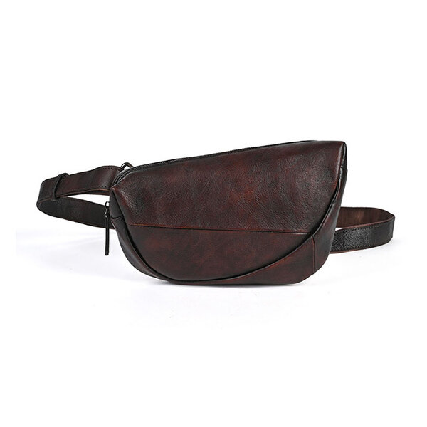 Whatnaアンティーク風合い鞣し天 然牛 革 斜めがけ ボディバッグ ワンショルダーメンズ 本革 厚手 レザー 17765元の画像