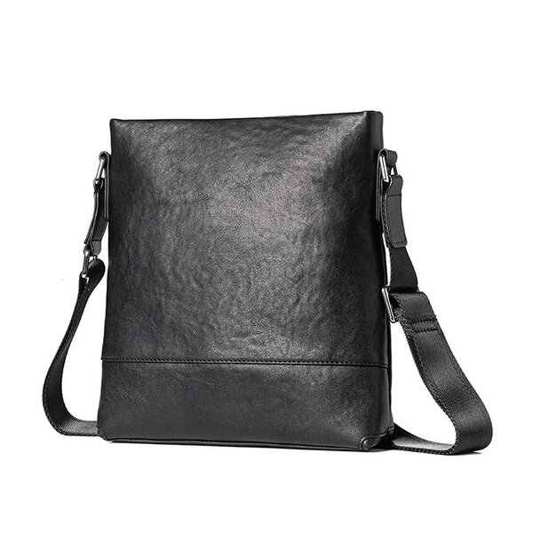 Whatnaアンティーク風合い鞣し天 然 牛革 ショルダーバッグ メンズ 斜め掛けボディ胸バッグ 縦 ペン挿しｘ2Ipad10.5収納可肩掛け ビジネス 通勤 通学 大さめ メッセンジャーバッグ自転車 かばん男性用634元の画像