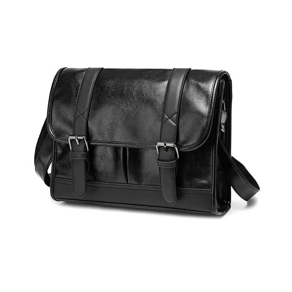 Whatna ボディバッグ メンズ ショルダーバッグ 2way 斜め掛け 肩掛け フラップ式 6ポケット A4対応 PUレザー 大容量 通勤 通学 旅行 ビジネス カジュアル おしゃれ 鞄元の画像