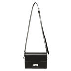 Whatna メンズ ミニ 横型 3way ショルダーバッグ 胸掛け クラッチ 手持ち ハードタイプ マグネットフラップ 防犯仕様 PUレザー コンパクト 軽量 19×12cm 斜め掛け 肩掛け 通勤 通学 旅行 カジュアル 鞄