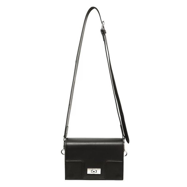 Whatna メンズ ミニ 横型 3way ショルダーバッグ 胸掛け クラッチ 手持ち ハードタイプ マグネットフラップ 防犯仕様 PUレザー コンパクト 軽量 19×12cm 斜め掛け 肩掛け 通勤 通学 旅行 カジュアル 鞄元の画像