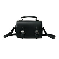 Whatna ショルダーバッグ メンズ ミニ 5way フラップ式 手提げ 手持ち 胸掛け 斜め掛け 肩掛け 取り外し可能ストラップ PUレザー21×14cm コンパクト ブラック／ブラウン 通勤 通学 旅行 カジュアル 鞄