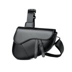 Whatna ショルダーバッグ メンズ 馬鞍バッグ 斜め掛け 胸掛け ミニ 肩掛け 軽量 PUレザー 合成皮革 24×19cm 小型 ボディバッグ 通勤 通学 旅行 カジュアル 鞄