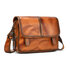 Whatna アンティーク風合い鞣し天 然 牛革 ショルダーバッグ メンズ 斜め掛けボディ胸バッグ 9.7インチクラスのタブレット収納可 肩掛け ビジネス 通勤 通学 小さめ メッセンジャーバッグ自転車 かばん男性用5513 ブラウン