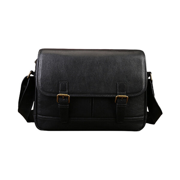 Whatna メンズ ショルダーバッグ 斜めがけ 2WAY フラップバッグ 植物タンニンなめし牛革 ヴィンテージ風 レトロ 公文包風 A4サイズ対応 32×7×23cm元の画像