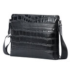 Whatna クロコ型押しの頭層牛革 ワンショルダー メンズ 斜めがけボディバッグ クラッチ 肩掛け 手提げ A4サイズ収納可結婚式 ビジネス フォーマル 冠婚葬祭 7075