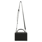 Whatna ボディバッグ メンズ PUレザー 箱型 斜めがけ 手持ち 2WAY ロック金具付き