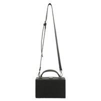 Whatna ボディバッグ メンズ PUレザー 箱型 斜めがけ 手持ち 2WAY ロック金具付き