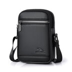 Whatna ボディバッグ メンズ ミニ 2way ショルダーバッグ 胸掛け 斜め掛け 縦型 7.9インチクラスのタブレット収納可 PUレザー 合成皮革 軽量 コンパクト ブラック ブラウン 通勤 通学 旅行 カジュアル